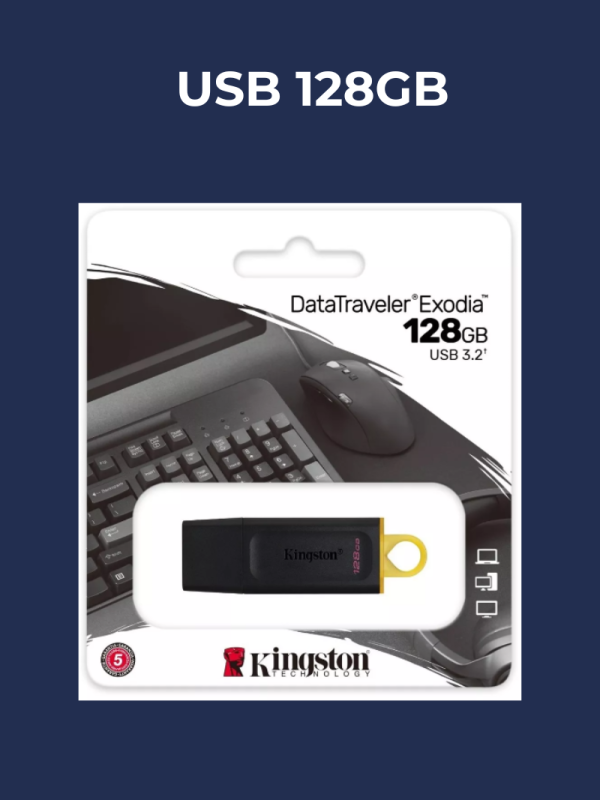 Memoria Usb 128Gb Kingston Dtx/128Gb Exodia Usb 3.2 Negro