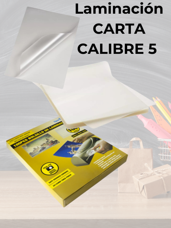 Laminación Carta 100 Bolsillos De Calibre 5