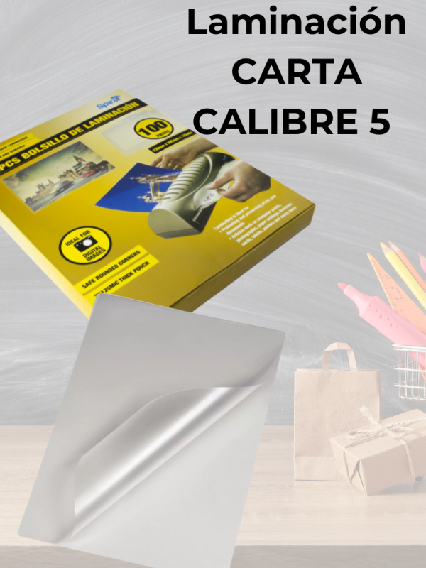 Laminación Carta 100 Bolsillos De Calibre 5