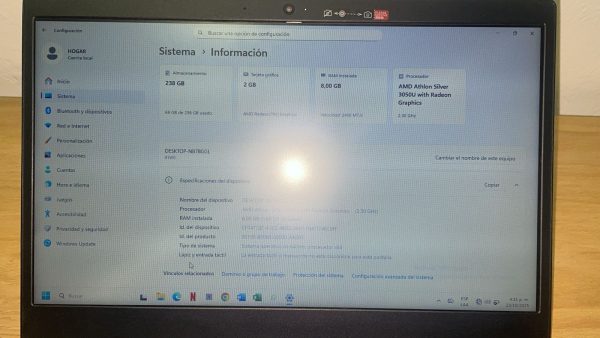 IMG-20251023-WA0091 Laptop Segunda Mano AMD Athlon 3050U 8GB RAM 256GB SSD Rápida Barata