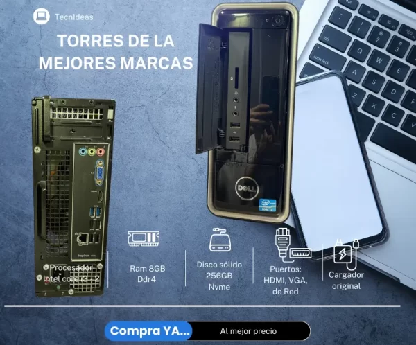 3 Torre Dell Intel Core i3 | 8GB RAM | SSD NVMe 256GB | WiFi